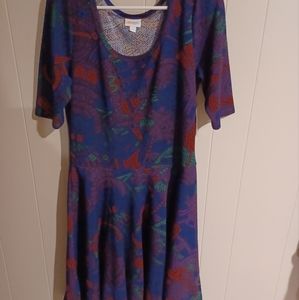 Lularoe dress with beautiful color pattern, 2X NWT